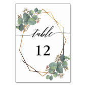 ユーカリ幾何学結婚フレームの表番号 テーブルナンバー (裏面)