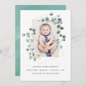 ユーカリ幾何学誕生発表フォトカード 案内状 (正面/裏面)