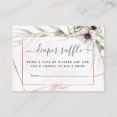 ユーカリ幾何学赤ちゃんシャワーおむつラッフル エンクロージャーカード (正面)