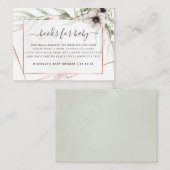 ユーカリ幾何学赤ちゃんシャワーブックリクエスト エンクロージャーカード (正面/裏面)