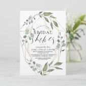 ユーカリ幾何学金ゴールド仮想ブライダルシャワー 招待状 (スタンド正面)