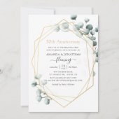 ユーカリ幾何学 50周年記念 結婚式 招待状 (正面)