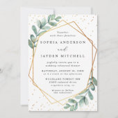 ユーカリ幾何結婚のリハーサルディナー 招待状 (正面)