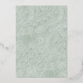 ユーカリ幾何結婚のリハーサル実在ディナー 箔招待状 (裏面)