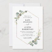 ユーカリ幾何結婚性 招待状 (正面)