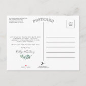 ユーカリ幾何金箔結婚の感謝 案内ポストカード (裏面)