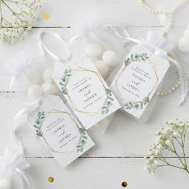 ユーカリ幾何金結婚箔 ギフトタグ