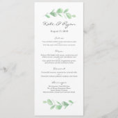 ユーカリ庭園の結婚式メニューカード メニュー (正面)