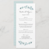 ユーカリ庭園の結婚式メニューカード メニュー (正面/裏面)