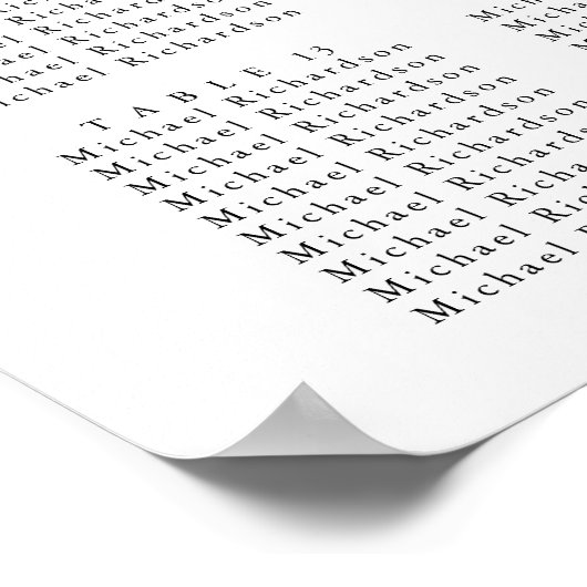 ユーカリ庭園の結婚式16表座席表 ポスター (角)