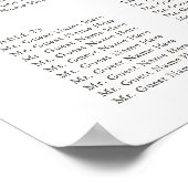 ユーカリ庭園の結婚式30表座席図 ポスター (角)