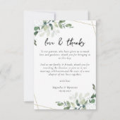 ユーカリ式結婚式レセプションテーブル サンキューカード (正面)