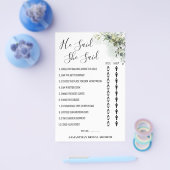 ユーカリ彼は彼女はシャワーゲームカードと言った チラシ (シングル)