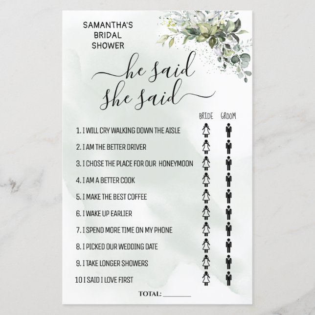 ユーカリ彼は彼女はシャワー二カ国語ゲームを言った (正面)