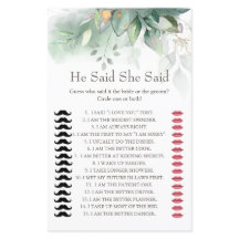 ユーカリ彼は彼女はブライダルシャワーゲームを言った