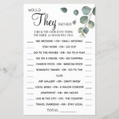 ユーカリ彼らはむしろゲームカードをシャワーするだろう チラシ (正面)