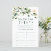 ユーカリ彼らは何歳だったブライダルシャワーゲーム (スタンド正面)