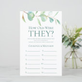 ユーカリ彼らは何歳だったブライダルシャワーゲーム (スタンド正面)