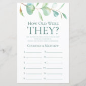 ユーカリ彼らは何歳だったブライダルシャワーゲーム