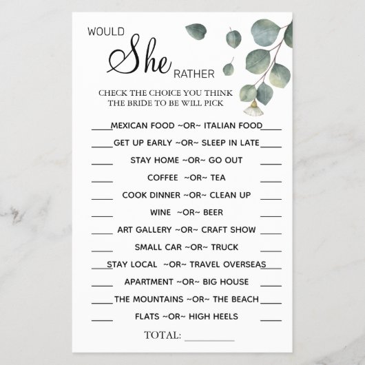 ユーカリ彼女はむしろゲームカードをシャワー チラシ (正面)