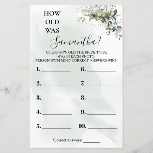 ユーカリ彼女はバイリンガルのゲームをシャワーを浴びた (正面)