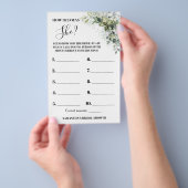 ユーカリ彼女は彼女のブライダルシャワーゲームカード チラシ (ハンドル)