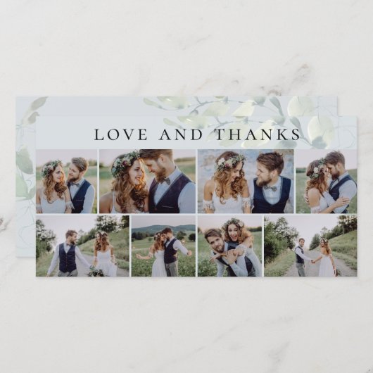 ユーカリ愛と感謝してい光の結婚愛 サンキューカード (正面/裏面)