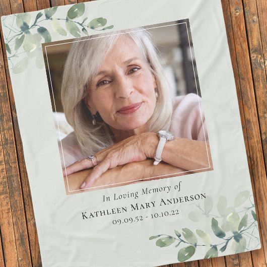 ユーカリ愛の記憶メモリアル記念 フリースブランケット