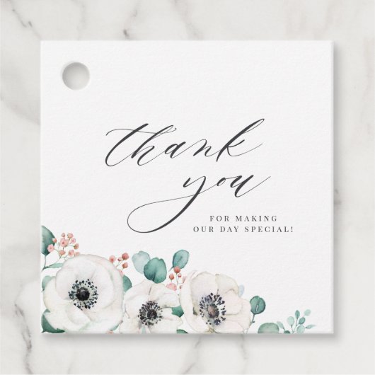 ユーカリ感謝していアネモン結婚フローラ フェイバータグ (正面)