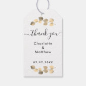 ユーカリ感謝してい金ゴールド結婚ズ ギフトタグ (裏面)