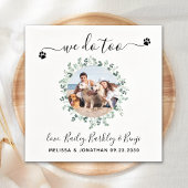 ユーカリ我々もカスタム犬フォトペットズ結婚ー スタンダードカクテルナプキン