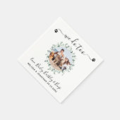 ユーカリ我々もカスタム犬フォトペットズ結婚ー スタンダードカクテルナプキン (角)