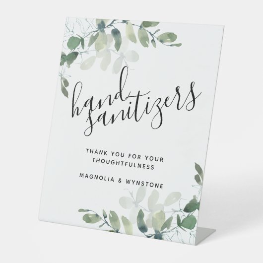 ユーカリ手サニチザース結婚ペデスタルサイン 台座サイン (正面)