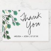 ユーカリ手描き葉ありがとう スパークリングワインラベル (シングルラベル)