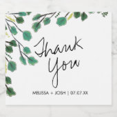 ユーカリ手描き葉ありがとう ビールラベル (シングルラベル)