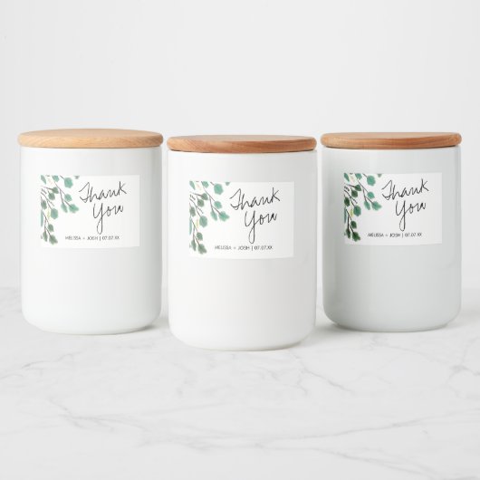 ユーカリ手描き葉ありがとう フードラベル (ボトル)