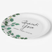 ユーカリ手描き葉ありがとう ペーパープレート (アングル)