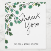 ユーカリ手描き葉ありがとう ワインラベル (シングルラベル)