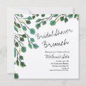 ユーカリ手描き葉書ブライダルシャワー 招待状 (正面)