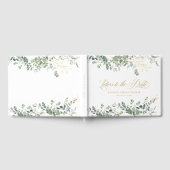 ユーカリ手書きスクリプトブライダルシャワー ゲストブック (全面)