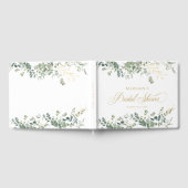 ユーカリ手書きスクリプトブライダルシャワー ゲストブック (全面)