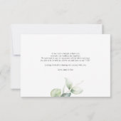 ユーカリ手錠結婚サンキューカード ノートカード (裏面)