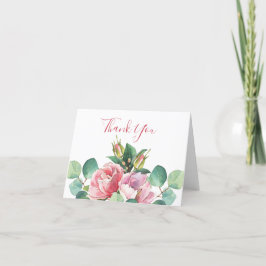 ユーカリ折り畳みバラサンキューカード サンキューカード