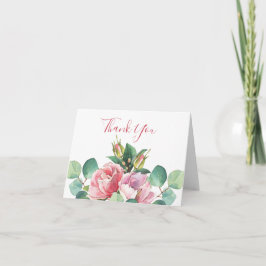 ユーカリ折り畳みバラサンキューカード サンキューカード