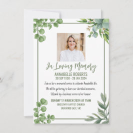 ユーカリ招待状付き離れ葬 招待状