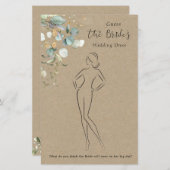 ユーカリ推測ドレスブライダルシャワーゲームスタット (正面/裏面)