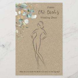 ユーカリ推測ドレスブライダルシャワーゲームスタット