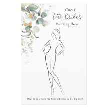 ユーカリ推測ドレスブライダルシャワーゲームスタット