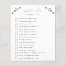 ユーカリ推測誰が赤ちゃんシャワーのゲーム