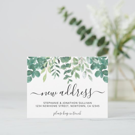 ユーカリ新しいアドレスの移動 案内ポストカード (スタンド正面)